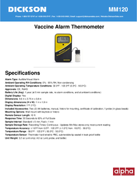 Thumbnail of document Data Sheet - MM Vaccine Alarm Thermometer